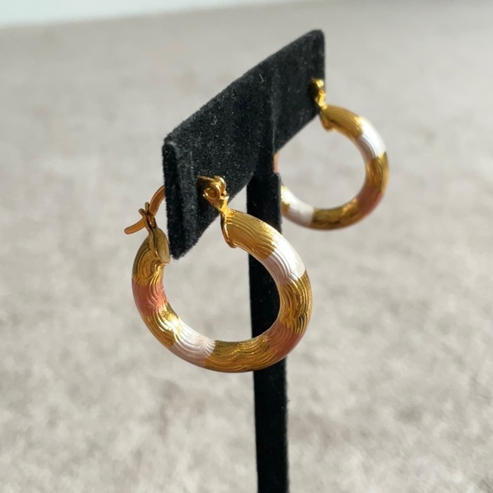 Gold Tone And Silver Tone Hoop Earrings Small 30$